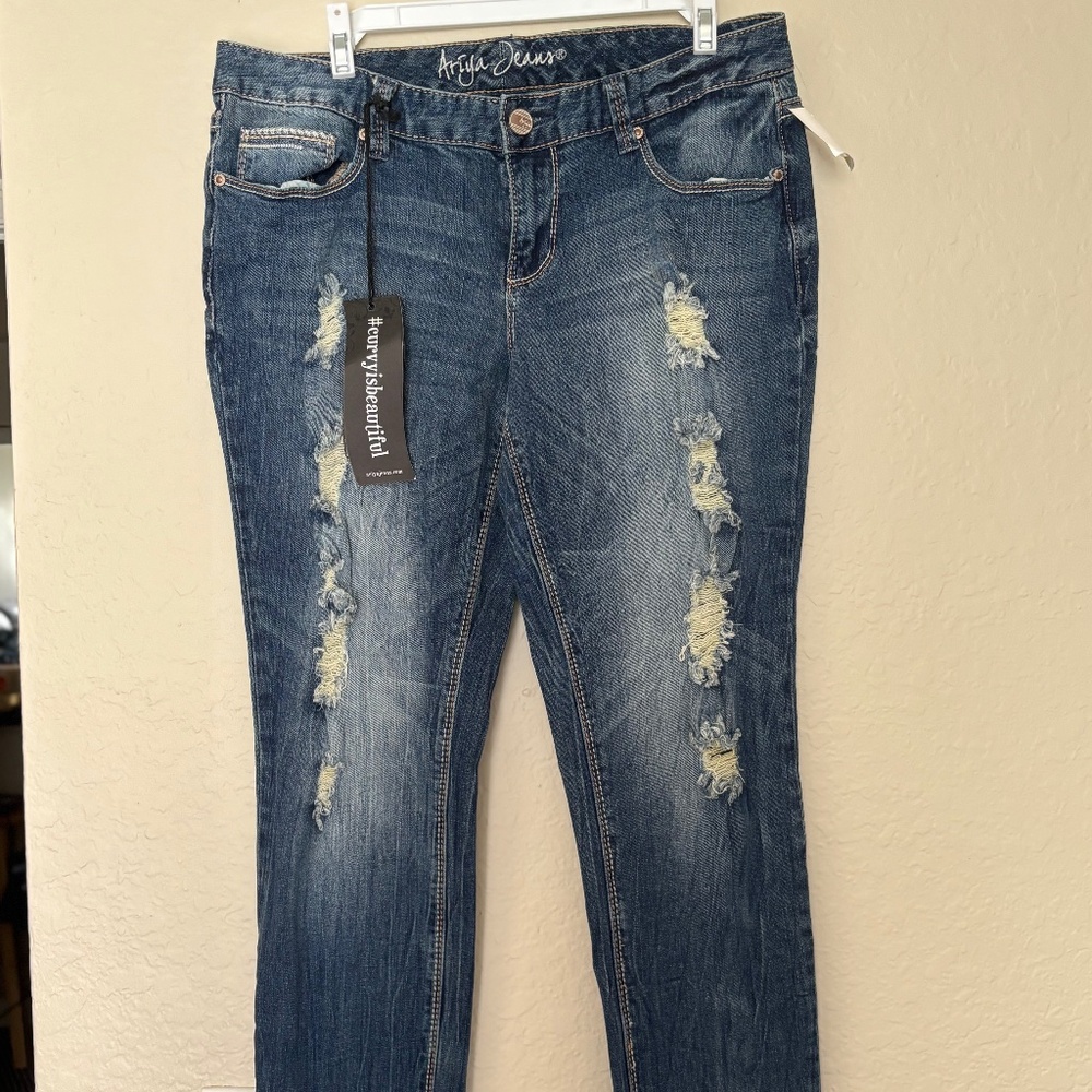 Angels Jeans Women's Ripped Blue Skinny Jeans